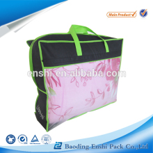 Customized clear plastic pillow bag with handle/pillow plastic bag packaging