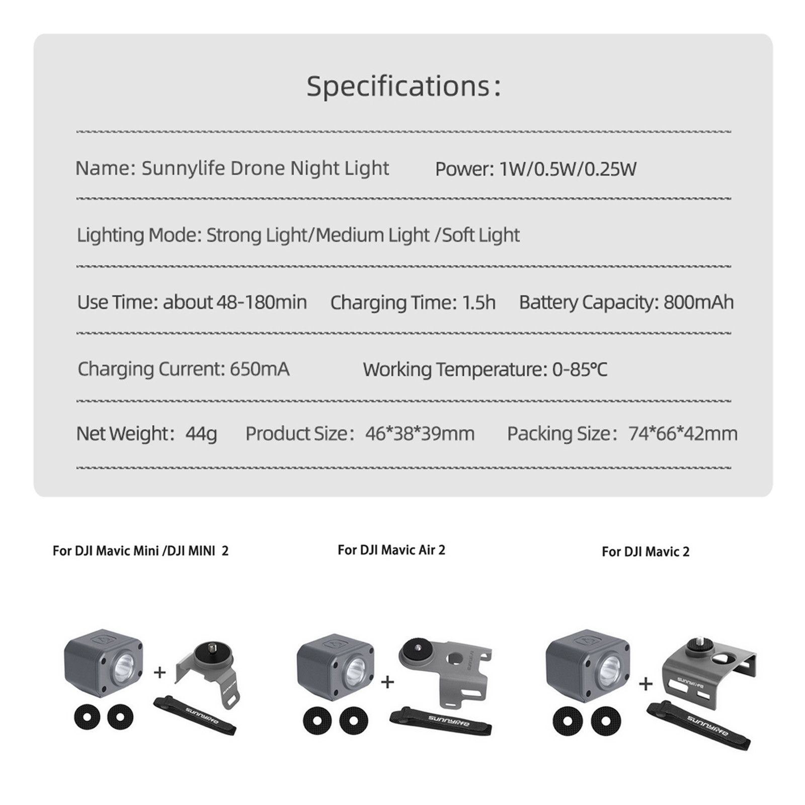 Sunnylife Mini2 Mavic 2 Mavic Air2 Searchlight Mount Bracket Drone Night Aerial Photography Fill Light Four Styles