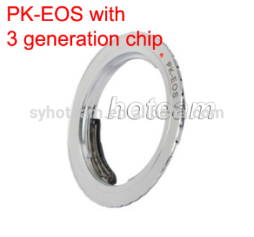 Lens Adapter Ring For Pentax PK lens to Canon EOS Body With 3 generation AF Confirm Chip