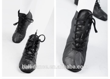 Dttrol black lace up leather ankle boot dance women boots shoes D011003