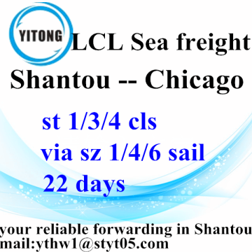 Shantou te Chicago LCL consolidatie vervoersdiensten