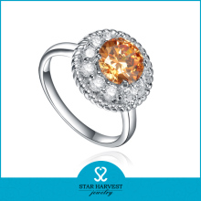 Champagne zircon stone sterling silver ring model