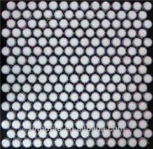 wholesale price white color gradient penny round ceramic mosiac tile