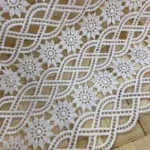 Lilied Milky Yarn Inflorescence Pattern Embroidery Fabric