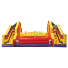 Inflatable Gladiator Jousting Arena: Fighting Game with Sticks and Toys
