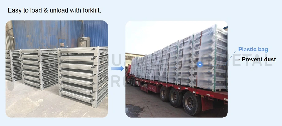 Heavy Duty Warehouse Materials Handling Transport Foldable Steel Box Pallet