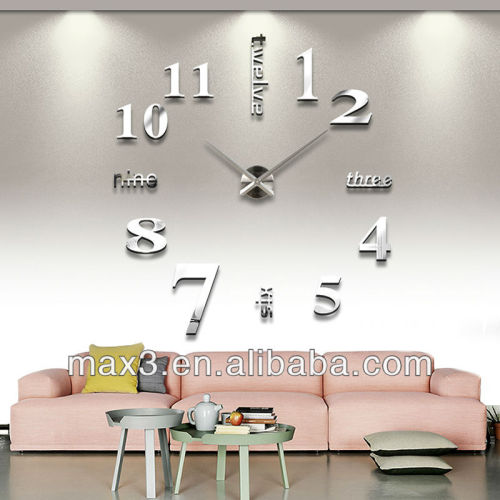 New novelty advertising wall sticker 3d number clocks