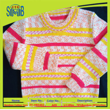 2016 new design oeko tex quality cotton blends bamboo sweater yarn for hand knitting