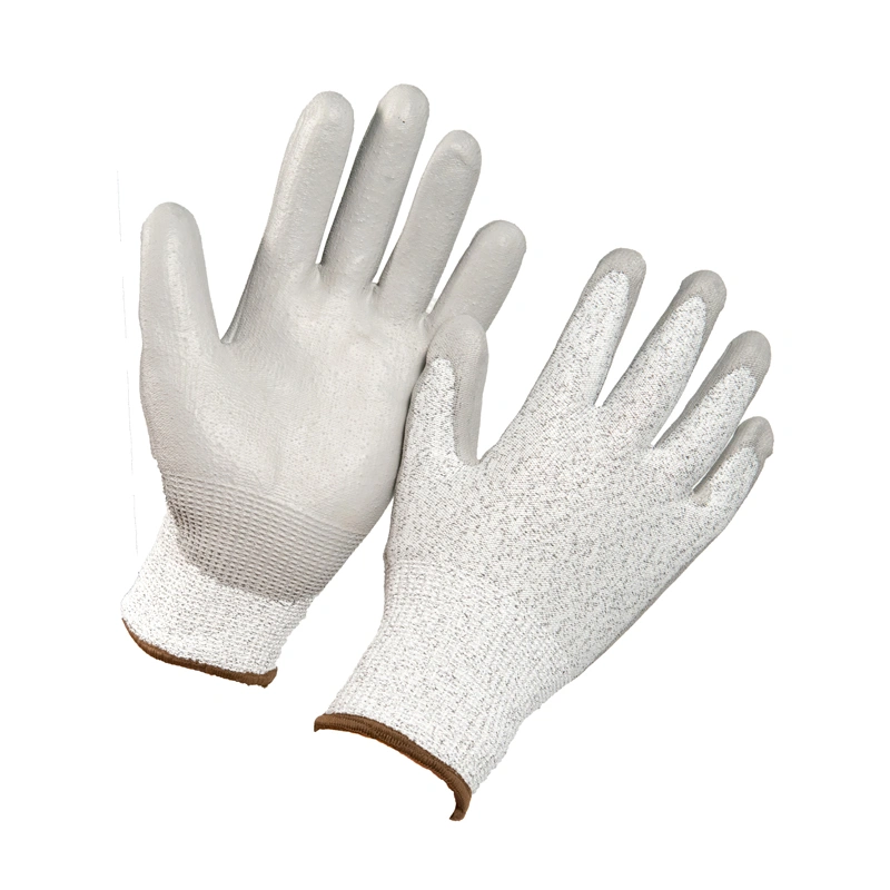 DMF Free PU Coated ANSI A4 Cut Resistant Working Safety Glove