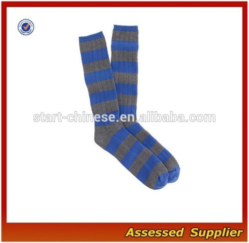 New Trend Funky Gray Blue Striped Dress Men's Socks/Custom Made Striped Men's Fashion Cashmere Dress Socks Shell-DS04