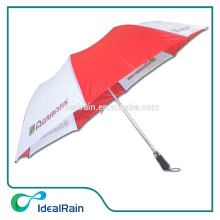 27inch auto open custom promotional 2 foldable golf umbrella