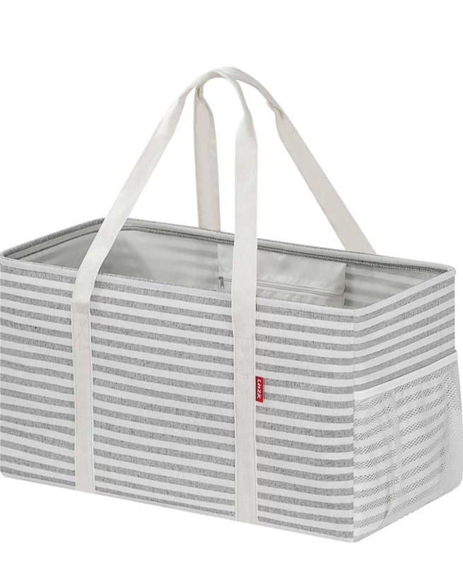 Vertical Oversized Practical Handbag With Metal Wire Frame