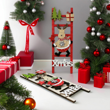 Hot Sale Christmas Ladder Hanging Ornament Wooden Christmas For Christmas Decoration