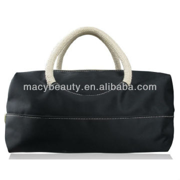 Nylon zip cosmetic bag with handle for lady