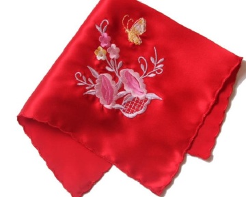 Hankerchief Embroidery Wedding Gift Pocket Square Flower