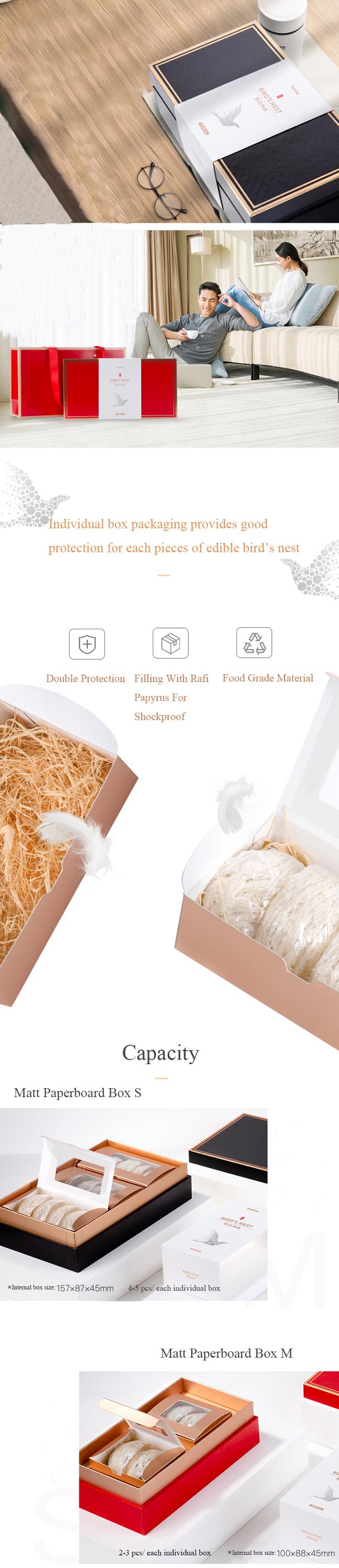 Customize Printing Logo Food Paperboard Boxes Cardboard Gift Box Bird's Nest Tianhui Accept Bio-degradable CN;FUJ MPBBN