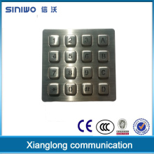 Steel alarm keypad digital key board anti-vandal keypad 16 button numeric matrix keyboard backlit