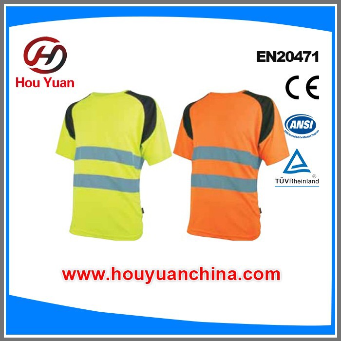 Reflective Polo T shirt, Meet ANSI/ISEA 2010, Fluorescent Polyester fabric and reflective tapes,25 Times Wash,Manufactory
