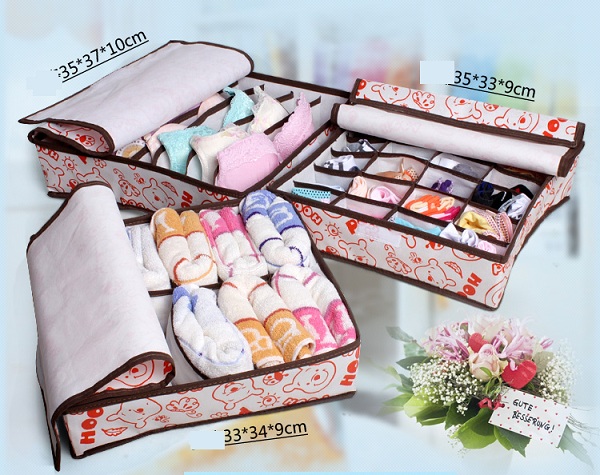 Folding underwear storage organizer cute cardboard storage boxes with lids