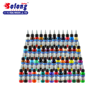 Solong Tattoo Supplies 54 colors Tattoo Ink Set 30ml/bottle permanent professional tattoo ink set