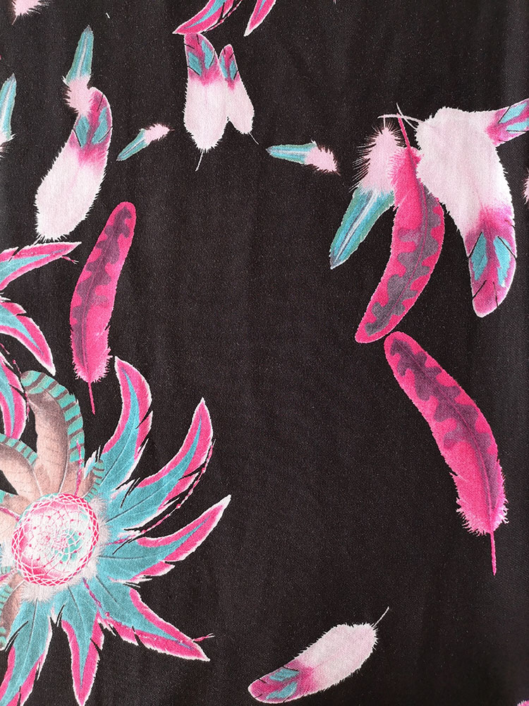 Feather Design Rayon Twill 3024S Printing Woven Fabric