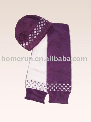 winter set/fashion accessory set/fashion scarf and hat set