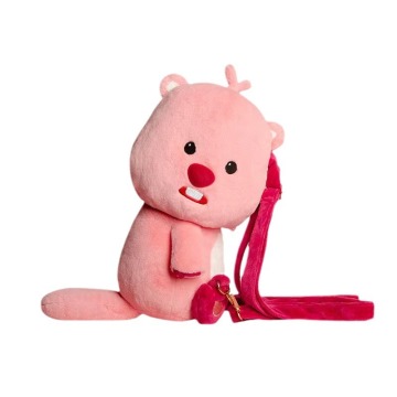 Linda 2024 Kawaii Cartoon Pink Plush Backpack for Kindergarten Girls