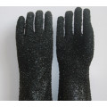 Guantes recubiertos de PVC negro con chips de PVC