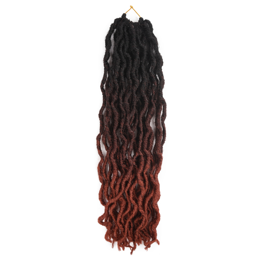 18 Inch 24 Strands Crochet Braids Goddess Ombre Color Faux Locs Synthetic Extension