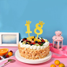 Hot Sale Acrylic Mirror Surface Happy Birthday Cake Toppers Numbers Decorations