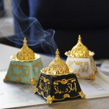 Wholesale Resin Incense Burner with Gold Lid - Bakhoor Censer Incense Holder