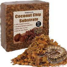 12 Quart Reptile Bedding: Compressed Brick of Loose Coarse Coco Coir and Coconut Husk Chips for Reptiles, Snakes