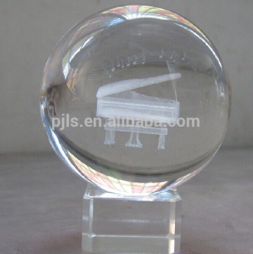 Clear The piano 3D laser Crystal Ball for Gift