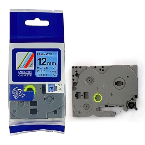 for Brother Black on blue 12mm P-touch label tape TZ-531
