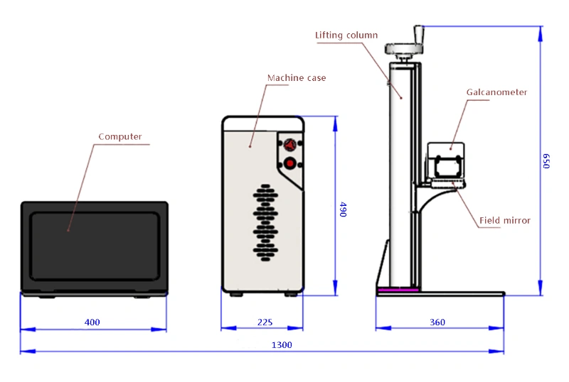 20W 30W 50W Portable Mini Fiber Laser Marking Machine for Metal