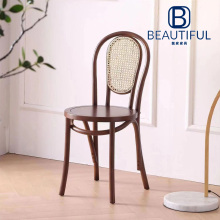 Curved wood small backrest chair