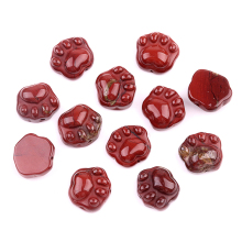Red Jasper 14x16mm Cat Paw & Claw Beads Drilled Side Hole for Making Jewelry