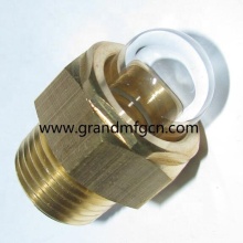 Custom NPT 1 Inch Domed Brass Oil Level Sight Glasses for Air Compressors