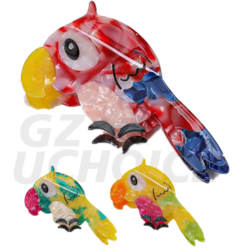 Cute Parrot Hair Claws: Creative Bird-Shaped Acetate Hair Accessories