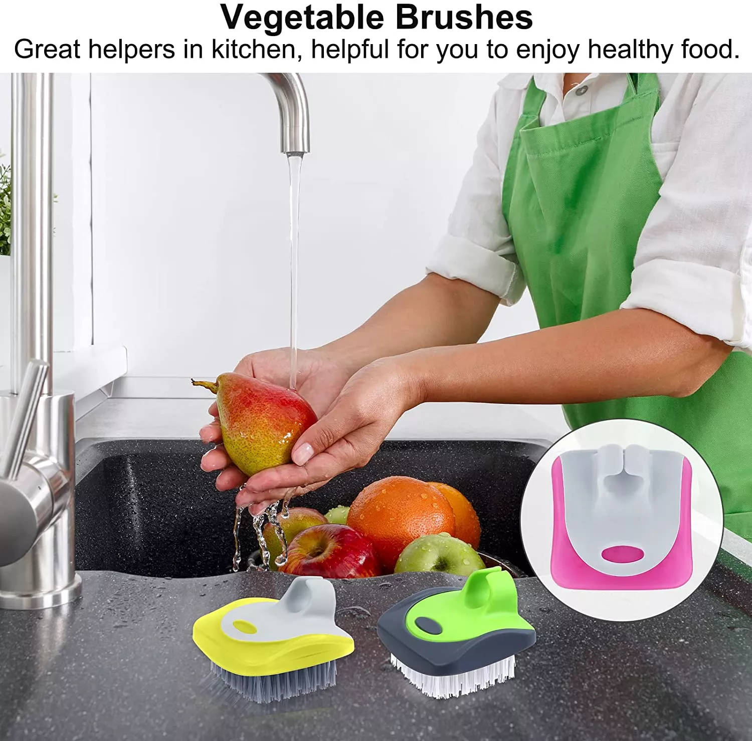 Topwill 2022 Hot Sale Kitchen Cleaning Tools Mushroom Vegetable Brush Durable Plastic Fruit and Vegetable Cleaning Brush