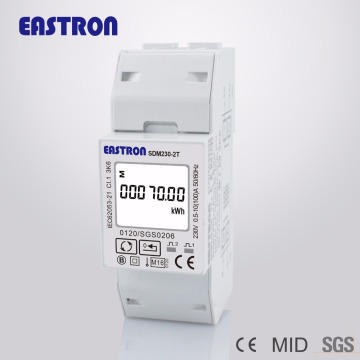 SDM230-2T Single Phase 2 tariffs DIN Rail energy Meter with RS485 Modbus Communication and Pulase Output, MID approved