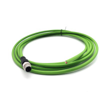 4 pin D-code M12 connector male profinet cable