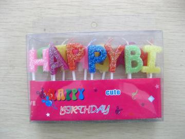 Happy Birthday Letter Cake Pick Set Candle