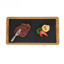 Slate Bamboo Stone Cheese and Steak Plates - 36x24cm Rectangular Shape