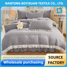 white Cream-colored Lace Pure Color quilt