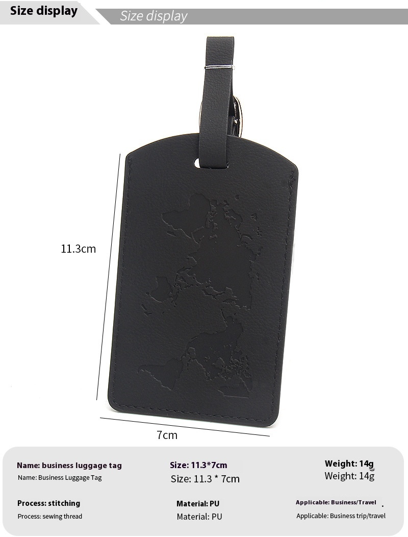 Modern Style Multi-Functional Travel Passport Bag Card Holder World Map RFID Passport Holder Luggage Tag Set Made of PU