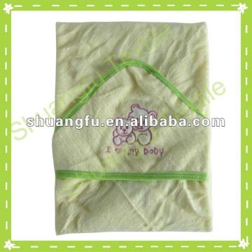 100% cotton embroidery kids hooded blankets