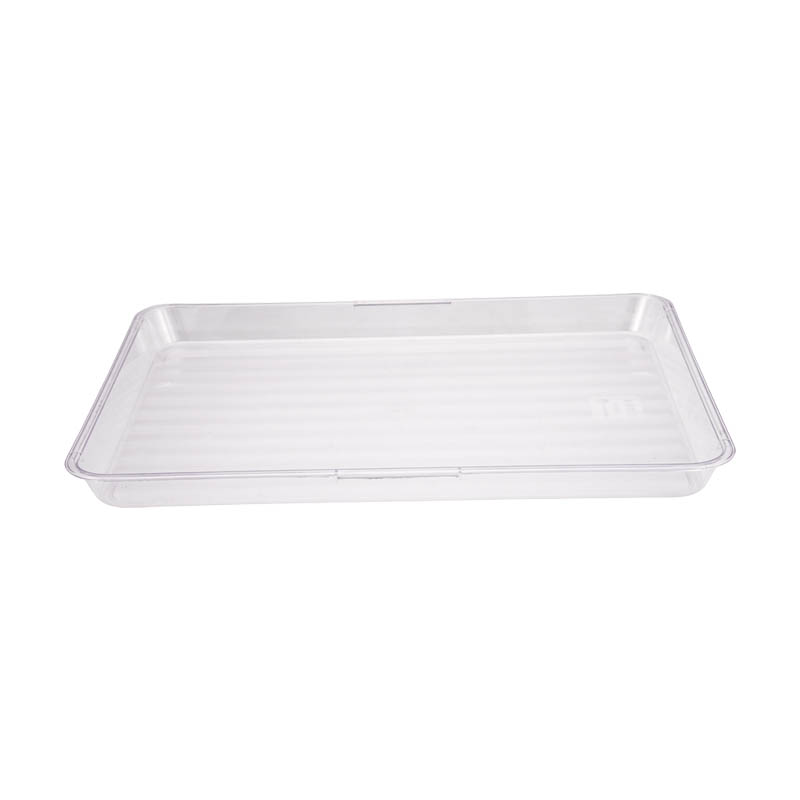 Deep Black Tray 45x35cm Polycarbonate Clear Tray 14x18 Inch Plastic Rectangular White Tray