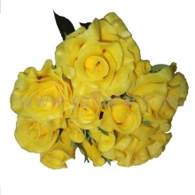 12 heads PU blue rose bouquet for wedding decoration cheap wholesale wedding bouquet