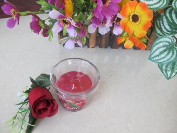 Cotton Wick Scented Red Glass Candle